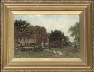 Henry John Yeend King - Feeding the geese