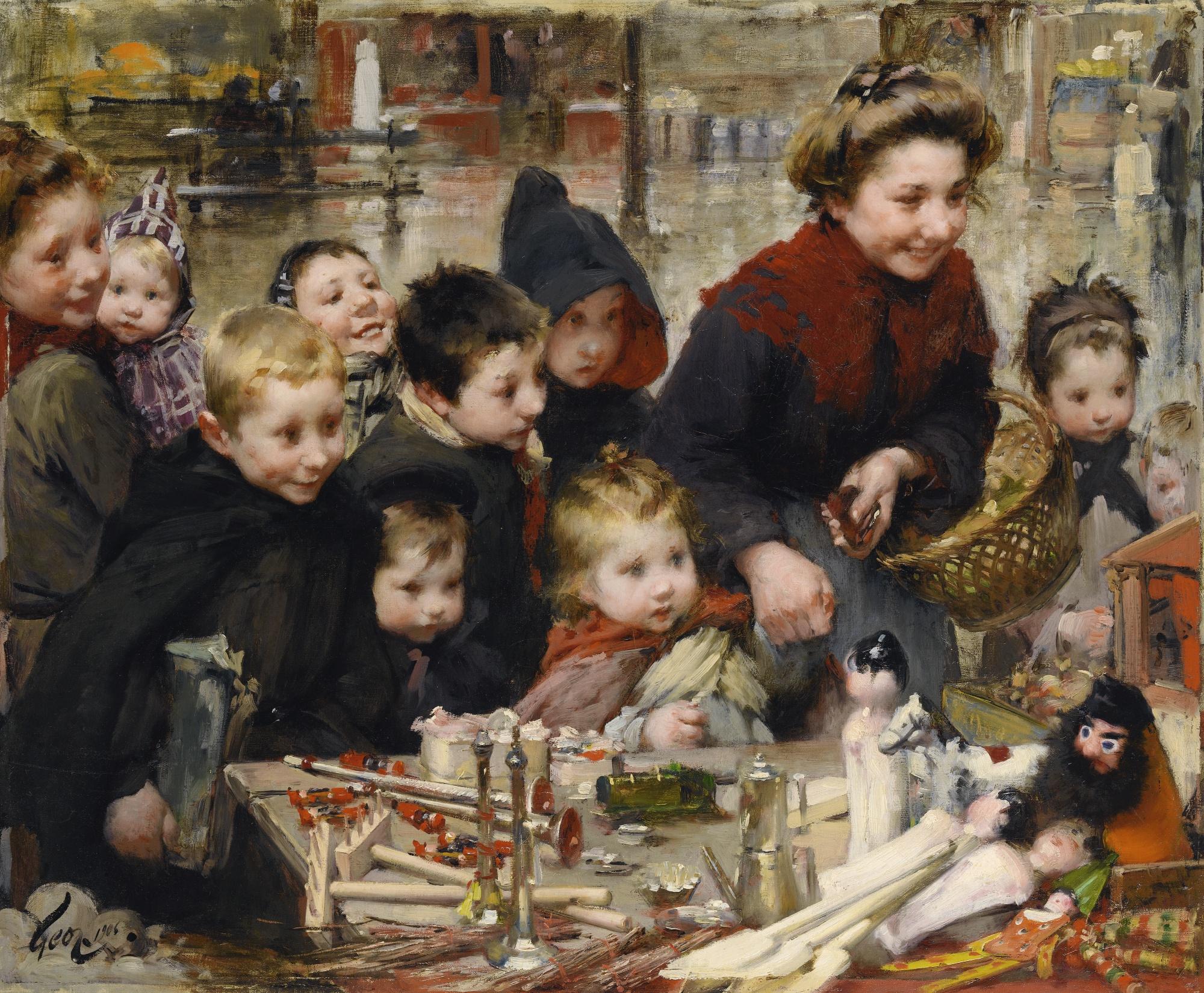 Henry Jules Jean Geoffroy - French La Joie Des Petits