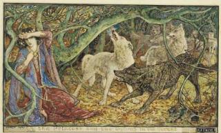 Henry Justice Ford - The Princess and the Wolves in the Forest