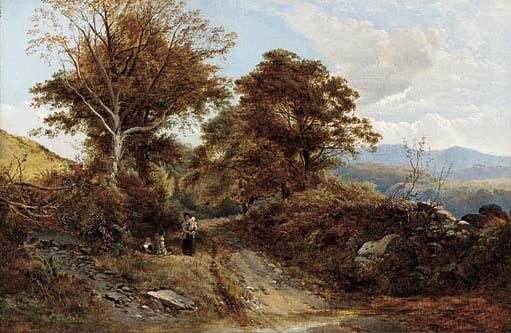 Henry Jutsum - A family resting by a path