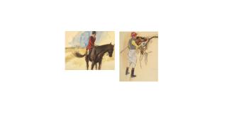 Henry Koehler - Roman Gentleman Jockey Unsaddling and The Gentleman on Horseback: A Pair of Works