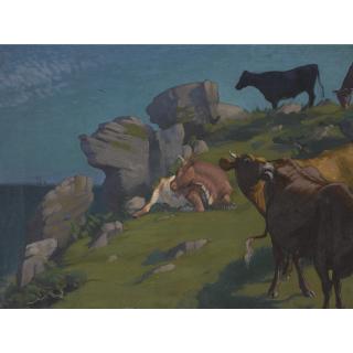 Henry Lamb - Cows On Cliff