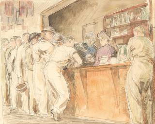 Henry Lamb - Naafi Queue