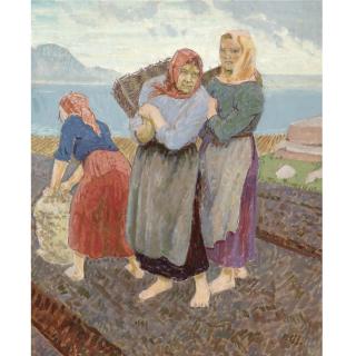 Henry Lamb - Potato Pickers, Gola Island