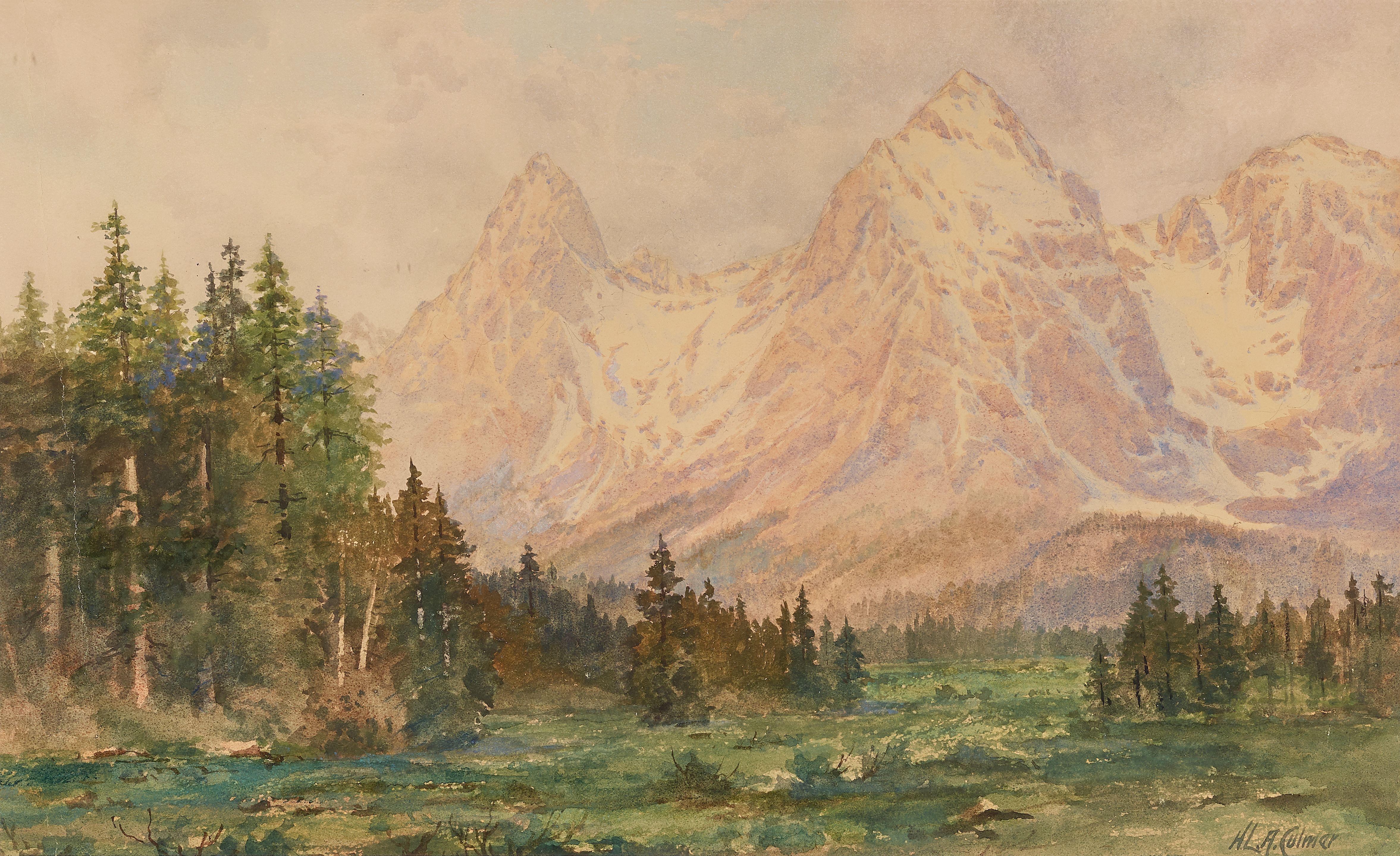 Henry Lavender Adolphus Culmer - The Three Tetons, Wyoming