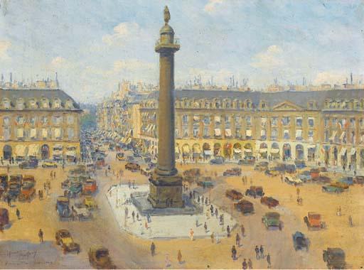 Henry Malfroy - Vue de la Place Vendôme, Paris