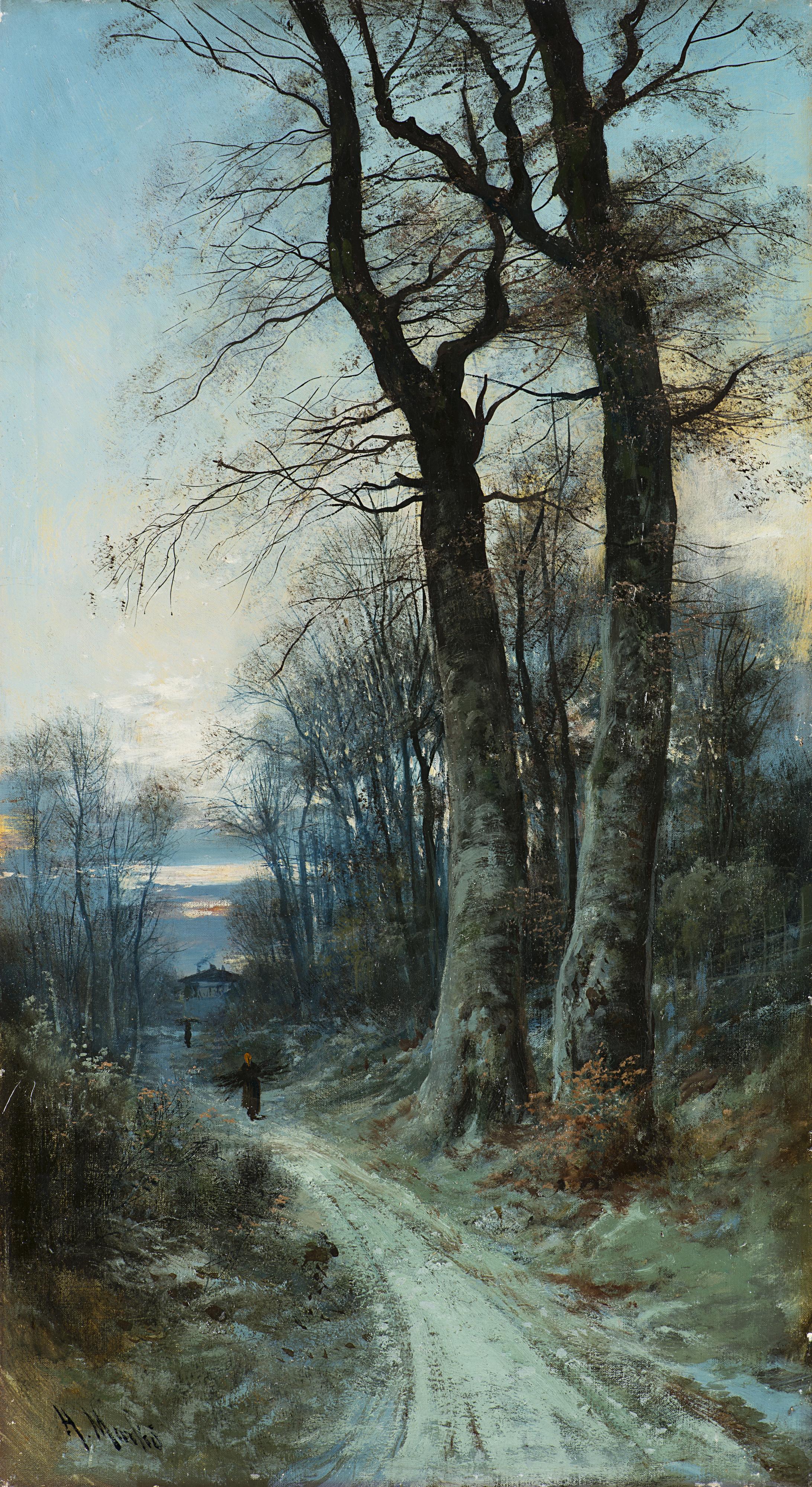 Henry Markò - Paesaggio boschivo con figure