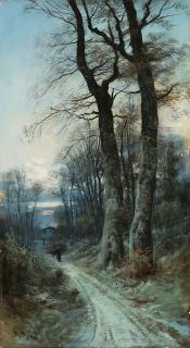 Henry Markò - Paesaggio boschivo con figure