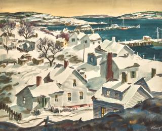 Henry Martin Gasser - A Harborside Village in Winter