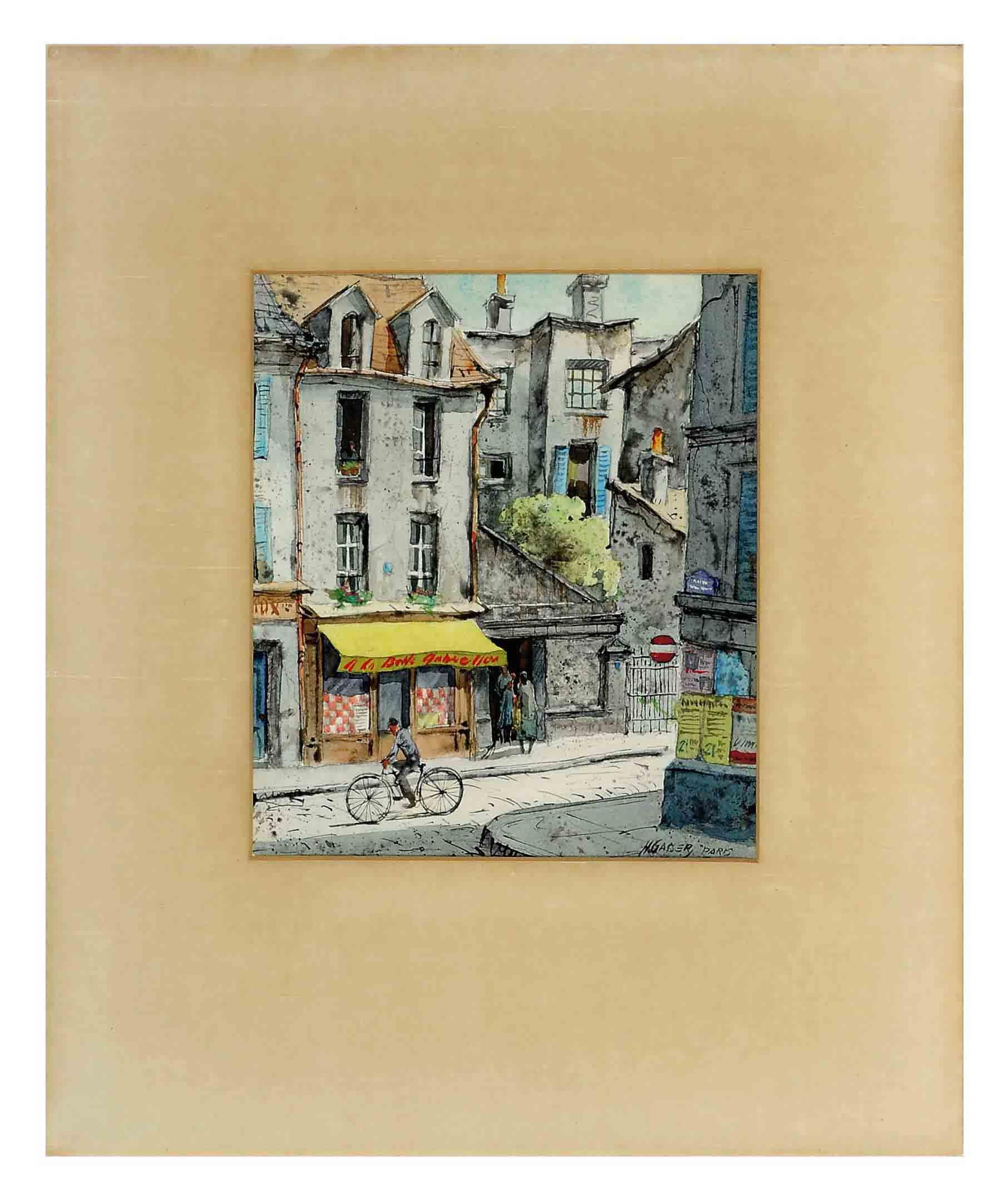 Henry Martin Gasser - A Paris street scene