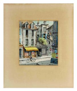 Henry Martin Gasser - A Paris street scene