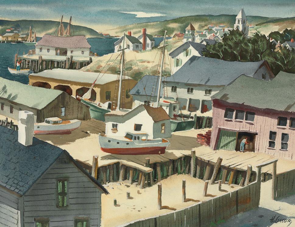 Henry Martin Gasser - Harbor Scene