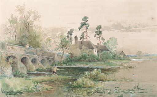 Henry Maurice Page - Fly Fishing By A Bridge