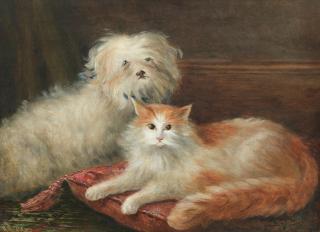 Henry Maurice Page - Study of a Terrier and a Cat