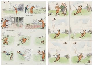 Henry Mayo Bateman - Honour was satisfied in the season in retrospect (i); Demonstration of the new flexible fowling piece for crack shots (ii)