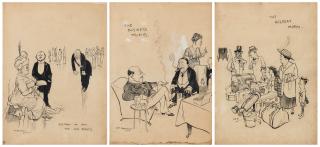 Henry Mayo Bateman - Keeping in with the Old Birds (i); The Business Friend (ii); The Holiday Morn (iii)