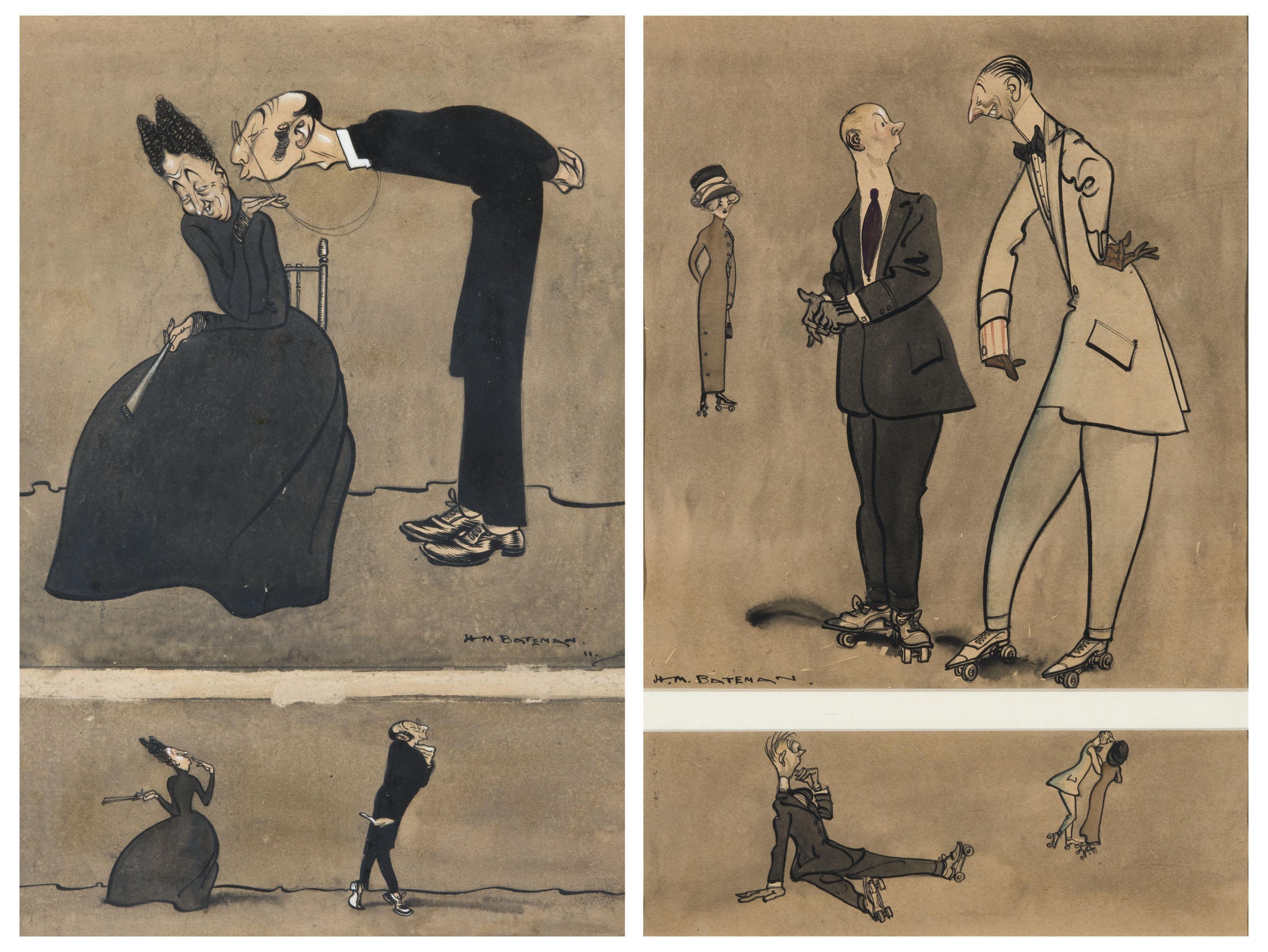 Henry Mayo Bateman - Purely Platonic (i); Rinking Types (ii)