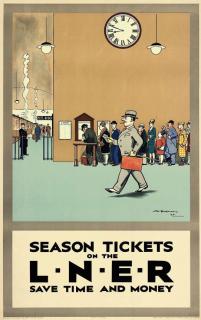 Henry Mayo Bateman - Season Tickets On The L.N.E.R