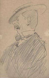 Henry Mayo Bateman - Study of Arnold Bennett (Illustrated); And Study of Frank Marriott