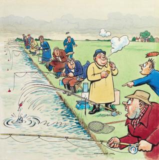 Henry Mayo Bateman - The Angler Who Stopped To Smoke