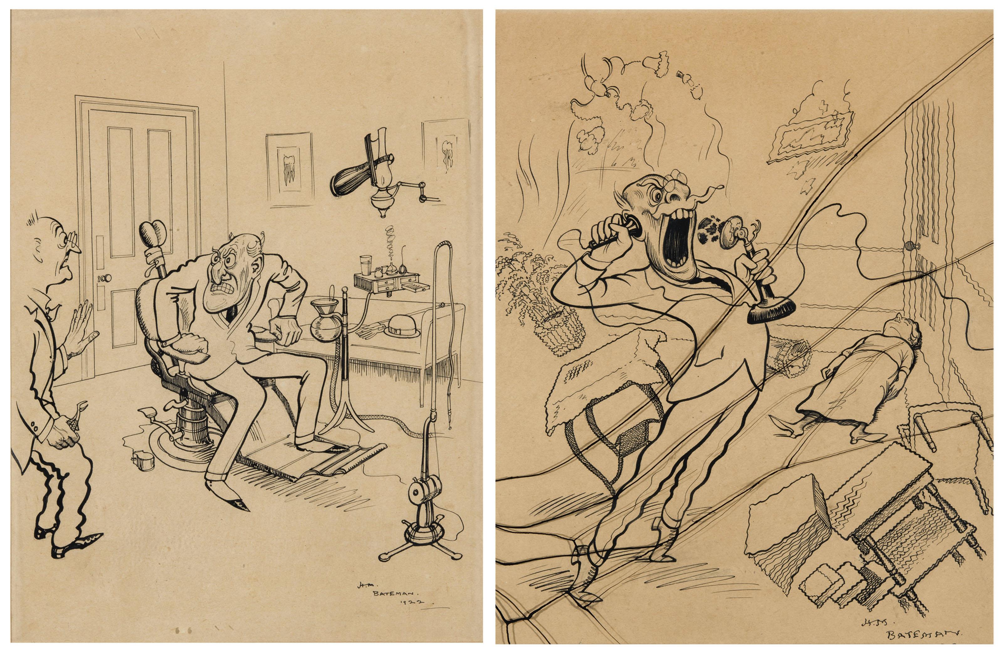 Henry Mayo Bateman - The Colonel in the Chair (i); The Colonel talks to the Exchange (ii)