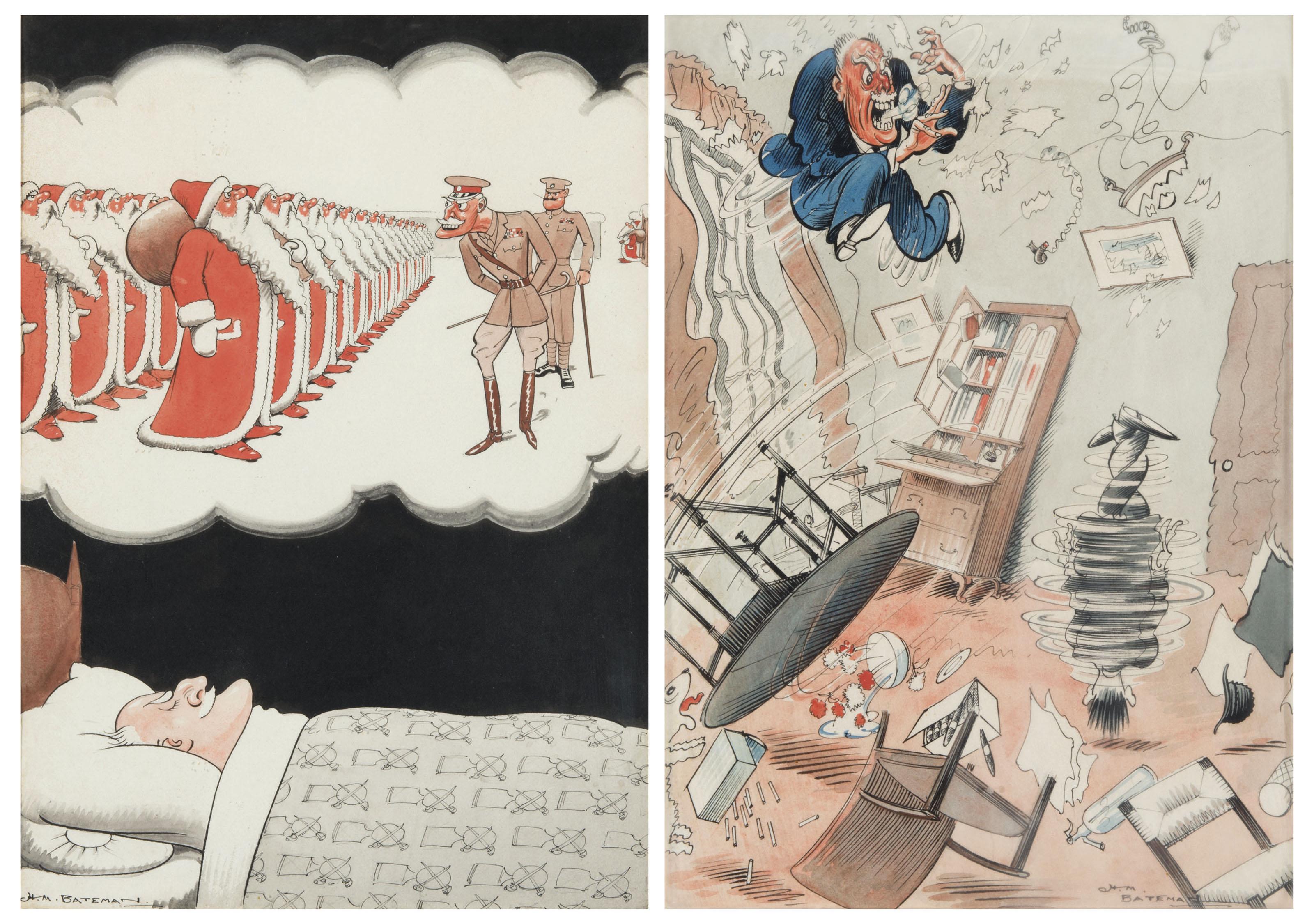 Henry Mayo Bateman - The Colonel\'s Christmas Dream (i); The Colonel gets a writ (ii)