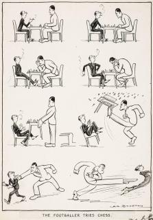 Henry Mayo Bateman - The Footballer Tries Chess