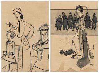 Henry Mayo Bateman - The Pioneers (i); Outside the House of Commons (ii)