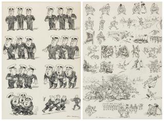 Henry Mayo Bateman - The Tonic (i); and Their Lordships\' view with growing concern... (ii)