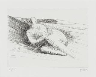 Henry Moore O.M., C.H. - Curved Reclining Figure in Landscape I