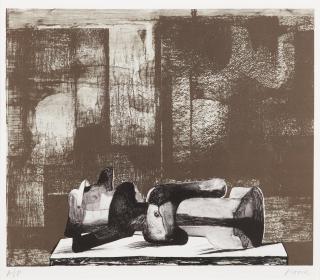 Henry Moore O.M., C.H. - Reclining Figure Architectural Background IV