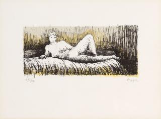 Henry Moore O.M., C.H. - Reclining Girl on Bed, from Nudes