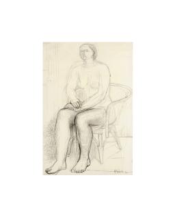 Henry Moore, O.M., C.H. - Seated Nude In A Wicker Chair