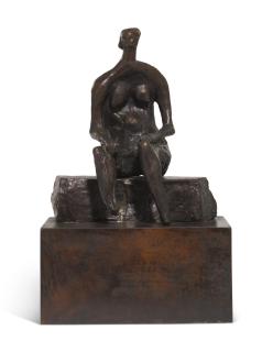 Henry Moore, O.M., C.H., - Seated Woman On Curved Block
