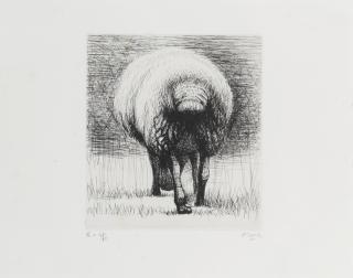 Henry Moore O.M., C.H. - Sheep, Back View, plate 10 from \'Sheep Album\'
