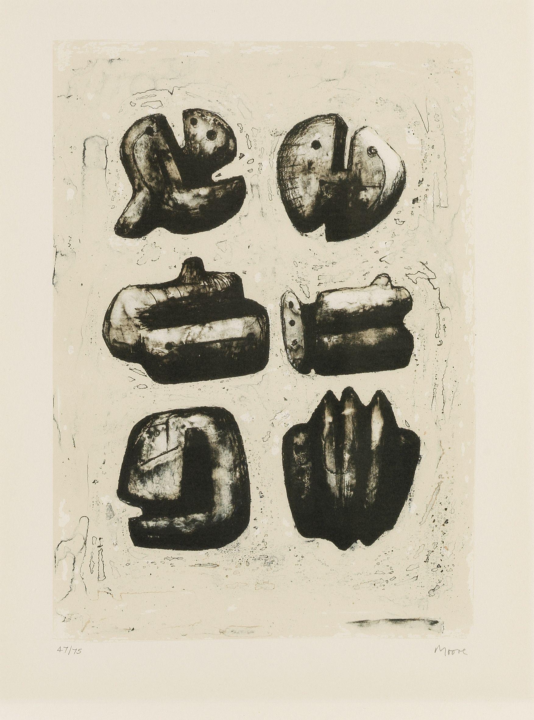 Henry Moore O.M., C.H. - Six Stone Figures