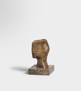 Henry Moore O.M., C.H. - Small Head: Strata 11.6 cm. (4 1/2 in.) high (excluding the granite base)