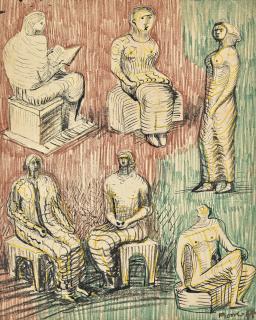 Henry Moore, O.M., C.H. - Standing And Seated Figures