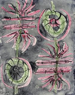 Henry Moore, O.M., C.H. - Textile design, Dahlias