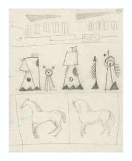 Henry Moore, O.M., C.H. - Textile Design from Sketchbook 1