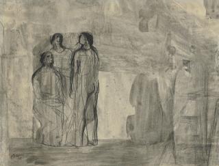 Henry Moore, O.M., C.H. - Three Figures in Architectural Setting