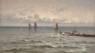 Henry Moore, R.A., R.W.S. - A grey day off the Yorkshire coast