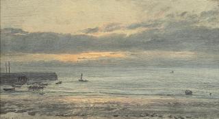 Henry Moore, R.A., R.W.S. - Before sunrise, Scarborough - low water