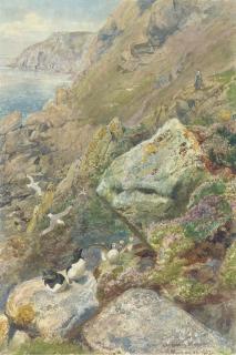 Henry Moore, R.A., R.W.S. - On Lundy Island, Devon