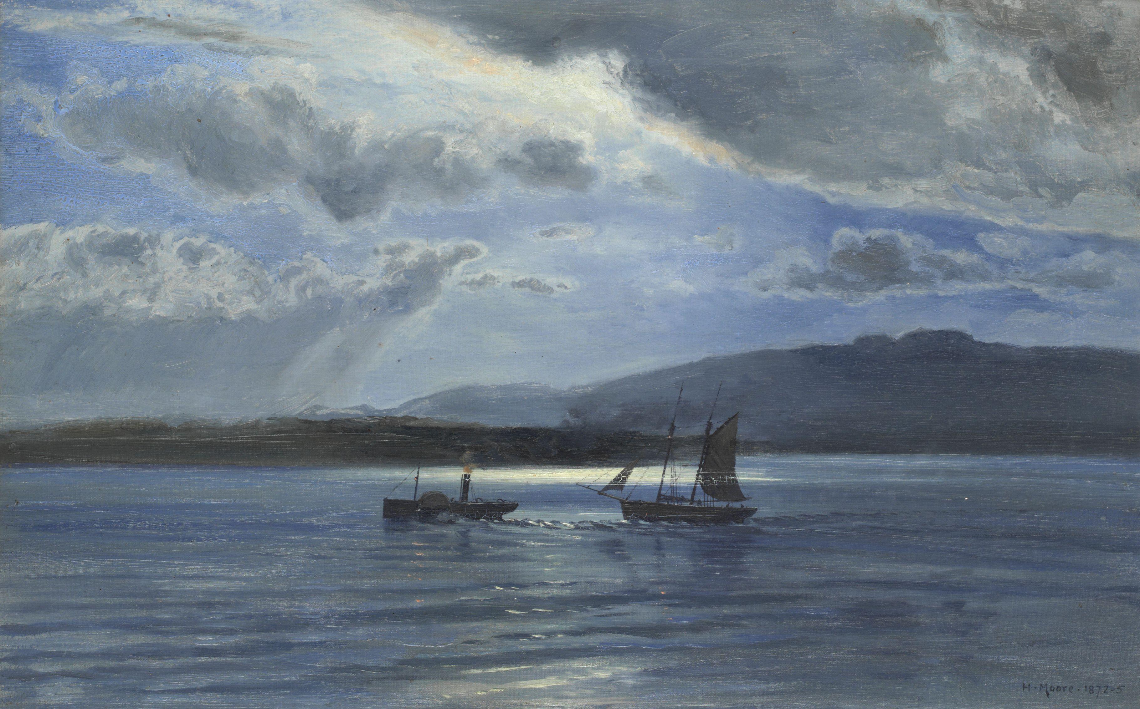 Henry Moore, R.A. - \'The Traeth Maur N.Portmadee, Moonlight - Twilight\'