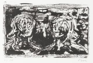 Henry Moore, R.A. - Two Heads, from \'Auden Poems\'