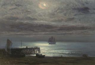 Henry Moore, R.A. - Yarmouth Jetty, Moonlight