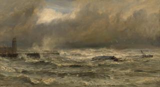 Henry Moore, RA - A dismantled wreck in a stormy sea