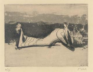 Henry Moore - Draped Reclining Figure, From Nudes, (Cramer 33)