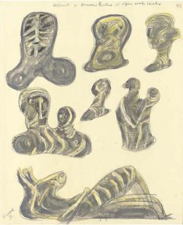 Henry Moore - Drawing for Openwork Metal Sculpture